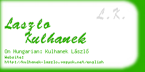 laszlo kulhanek business card
